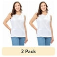 thumbnail image 1 of (2 pack) Turtle Bay New York Women's Classic Relaxed Fit Cotton blend Sleeveless Tank Top, 1 of 4