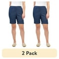 thumbnail image 1 of (2 pack) Turtle Bay New York Women’s Pull-On Stretch-Waist Denim Shorts – No Zipper, No Button, Soft Comfort(Plus Sizes), 1 of 10