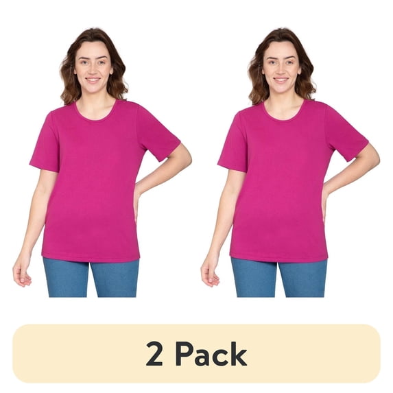 (2 pack) Turtle Bay New York Womens Short Sleeve Crew Neck Tee Relaxed Fit