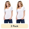 thumbnail image 1 of (2 pack) Turtle Bay New York Women’s Short Sleeve V-Neck Tee Shirt - Cotton Blend and Wrinkle Resistant, 1 of 10