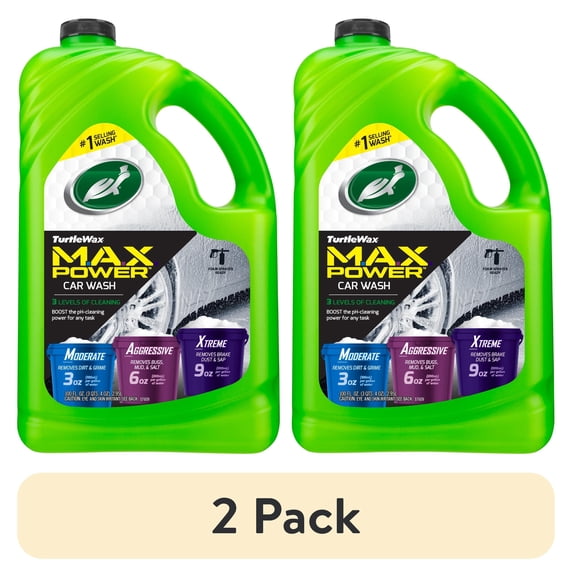(2 pack) Turtle Wax 50597 Max-Power 3 Levels of Cleaning Car Wash, 100 oz