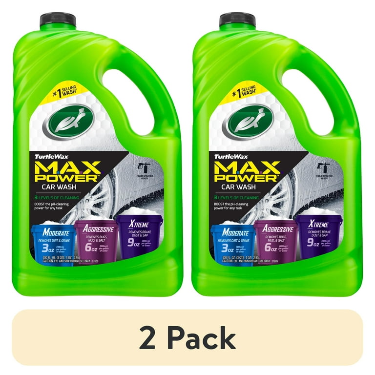 2 pack) Turtle Wax 50597 Max-Power 3 Levels of Cleaning Car Wash