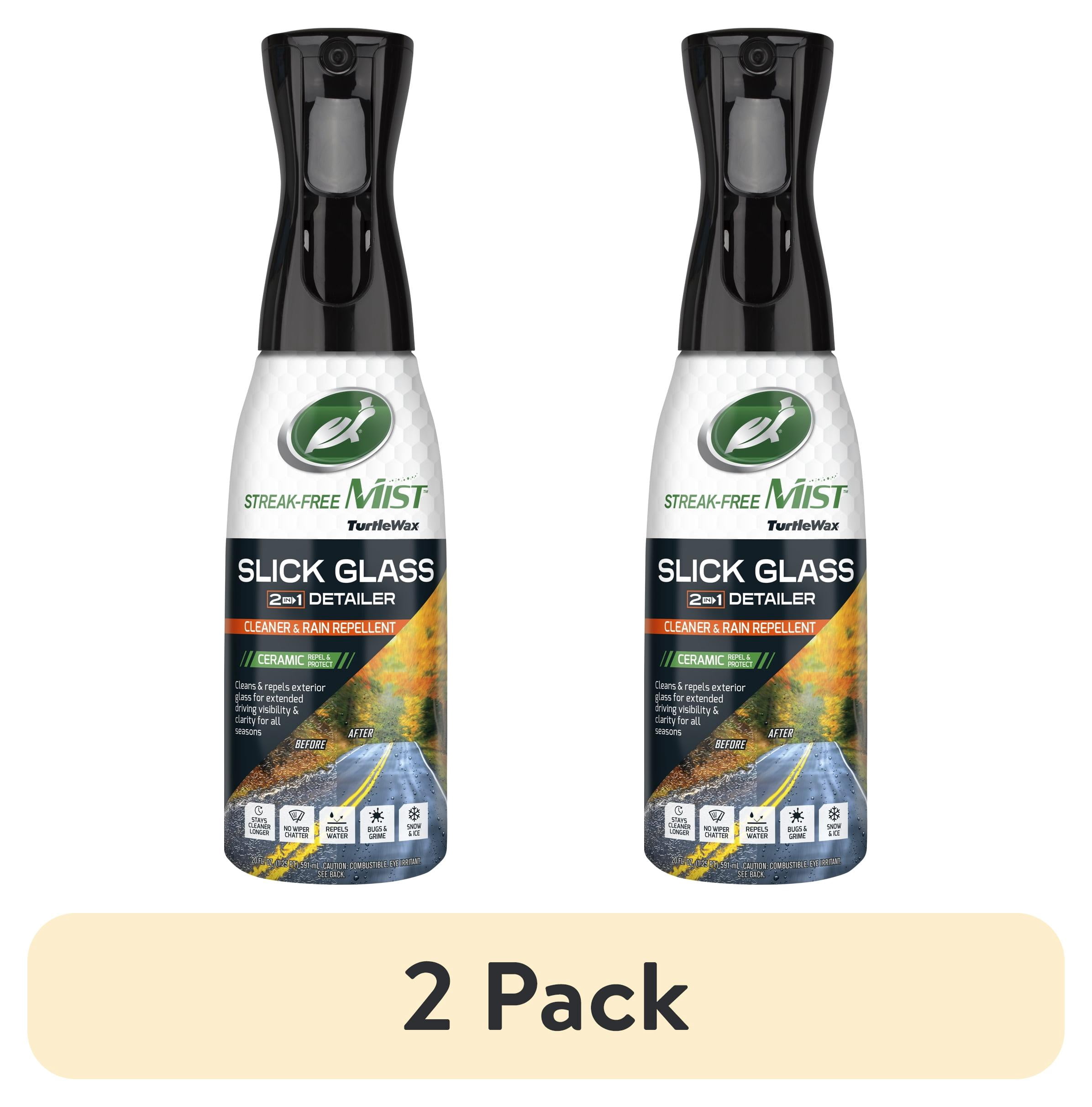 Turtle Wax Slick Glass 2 in 1 Detailer Streak Free Mist, 20 oz