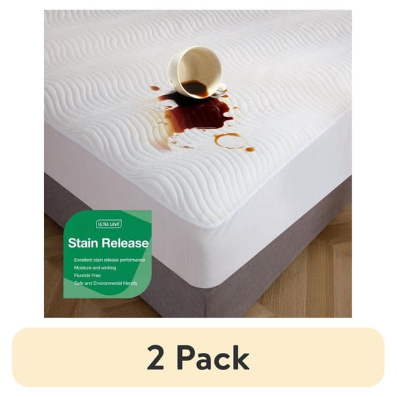 (2 pack) Twin Size Waterproof Mattress Protector, Easy to Clean Spot and Stain Protection, Fitted Waterproof Mattress Cover