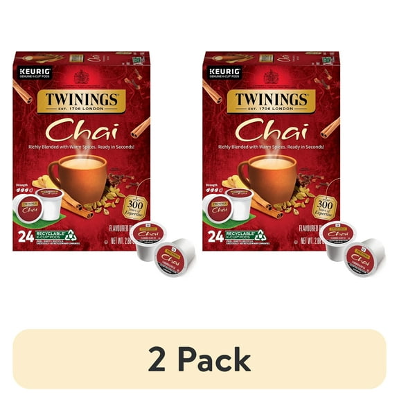 Twinings Chai Latte K-Cup® Pods for Keurig, Sweetened & Flavoured Black Tea, 24 Count