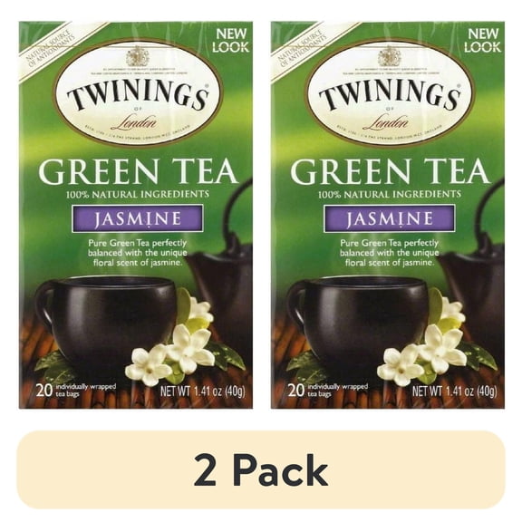 (2 pack) Twinings Green Tea with Jasmine Tea Bags, 20 Count Box