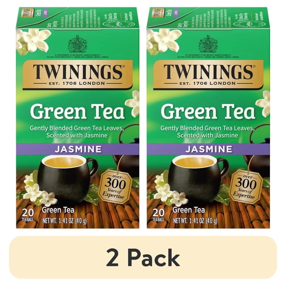 (2 pack) Twinings Green Tea with Jasmine Tea Bags, 20 Count Box