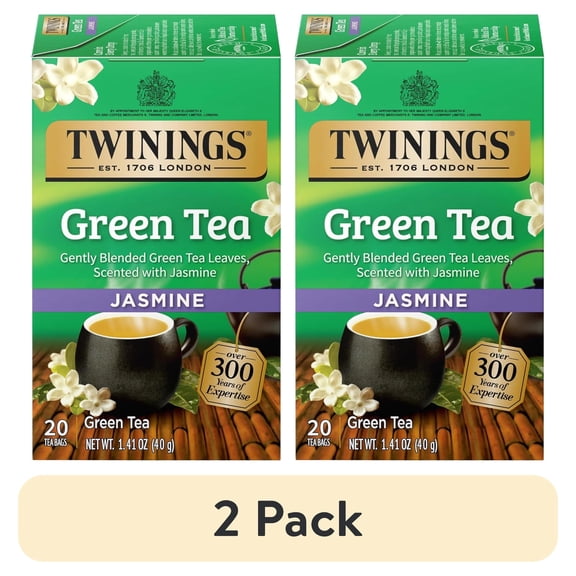 (2 pack) Twinings Green Tea with Jasmine Tea Bags, 20 Count Box