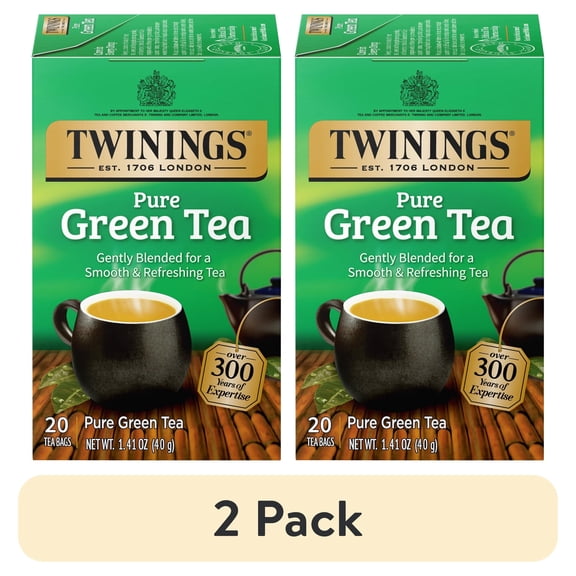 (2 pack) Twinings Pure Green Tea Bags, 20 Count Box