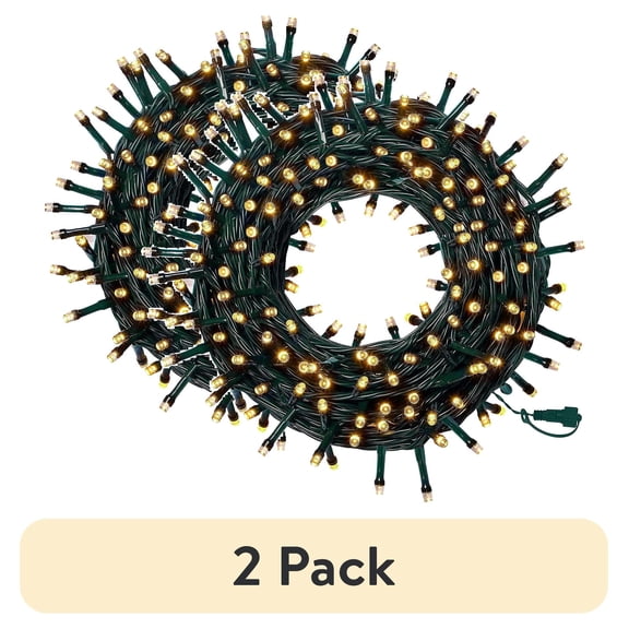 (2 pack) Twinkle Star Christmas Decorations String Lights, 8 Modes, Plug-In, UL Certified Christmas Lights, 200 LEDs, White, 66' for Thanksgiving 2025 Decor