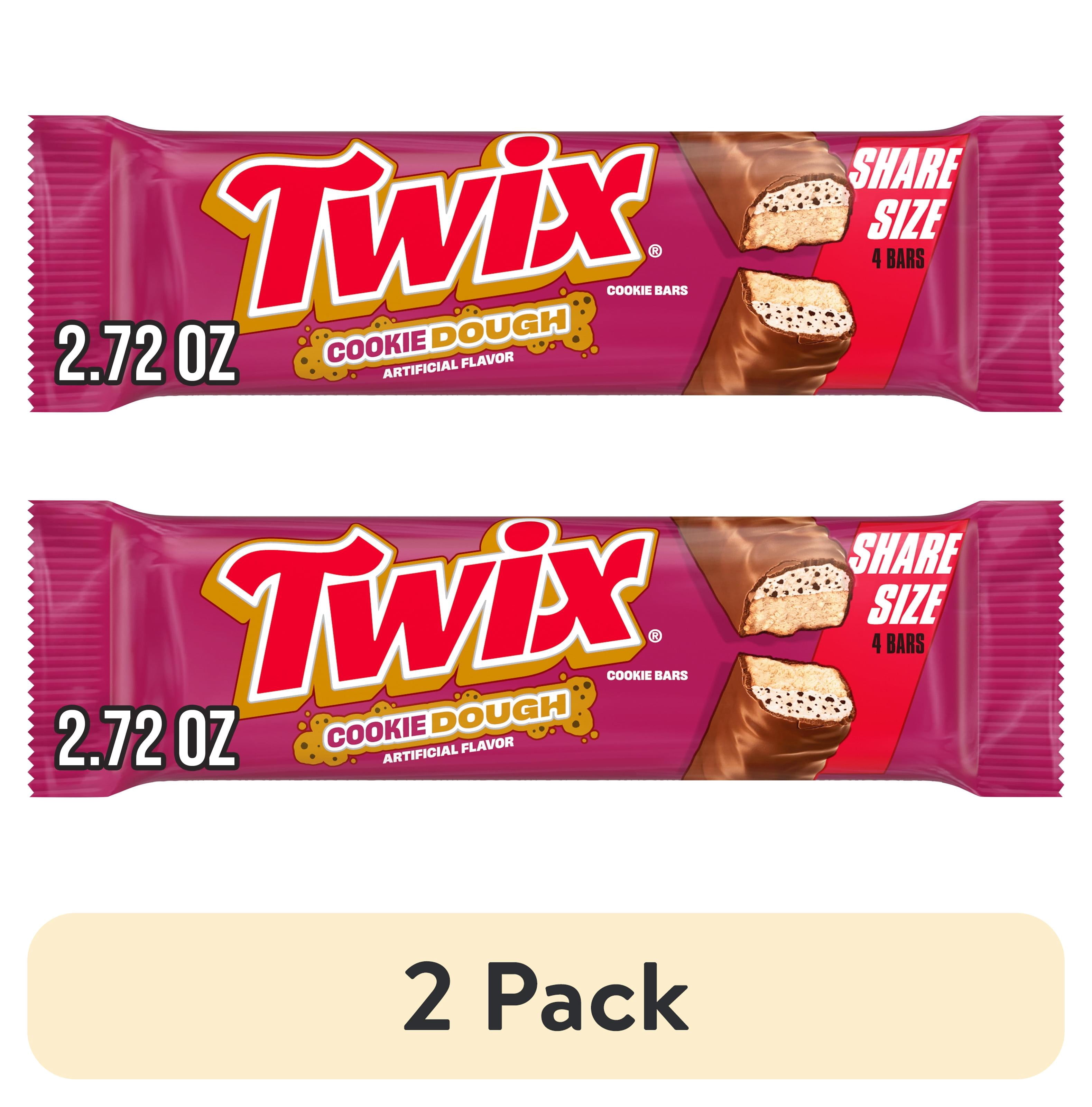 2 pack) Twix Cookie Dough Milk Chocolate Bars, Share Size - 2.72