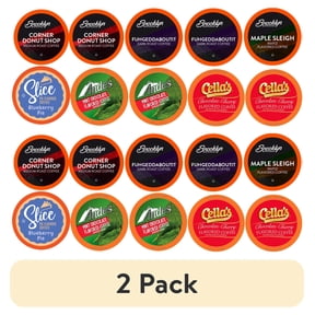 (2 pack) Two Rivers Coffee Bit of Everything Tea, Hot Cocoa & Coffee Pods for Keurig Coffee Brewers, 40-Pack