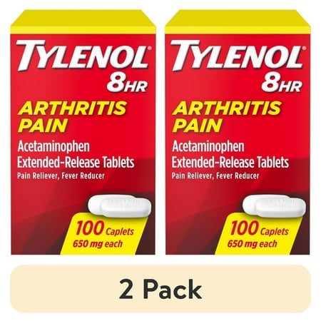 (2 pack) Tylenol 8 Hour Arthritis Pain Extended Release Caplets, 650 mg, 100 Ea