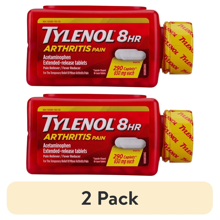 2 pack) Tylenol Arthritis Pain Caplets - 290 Ct - Walmart.com
