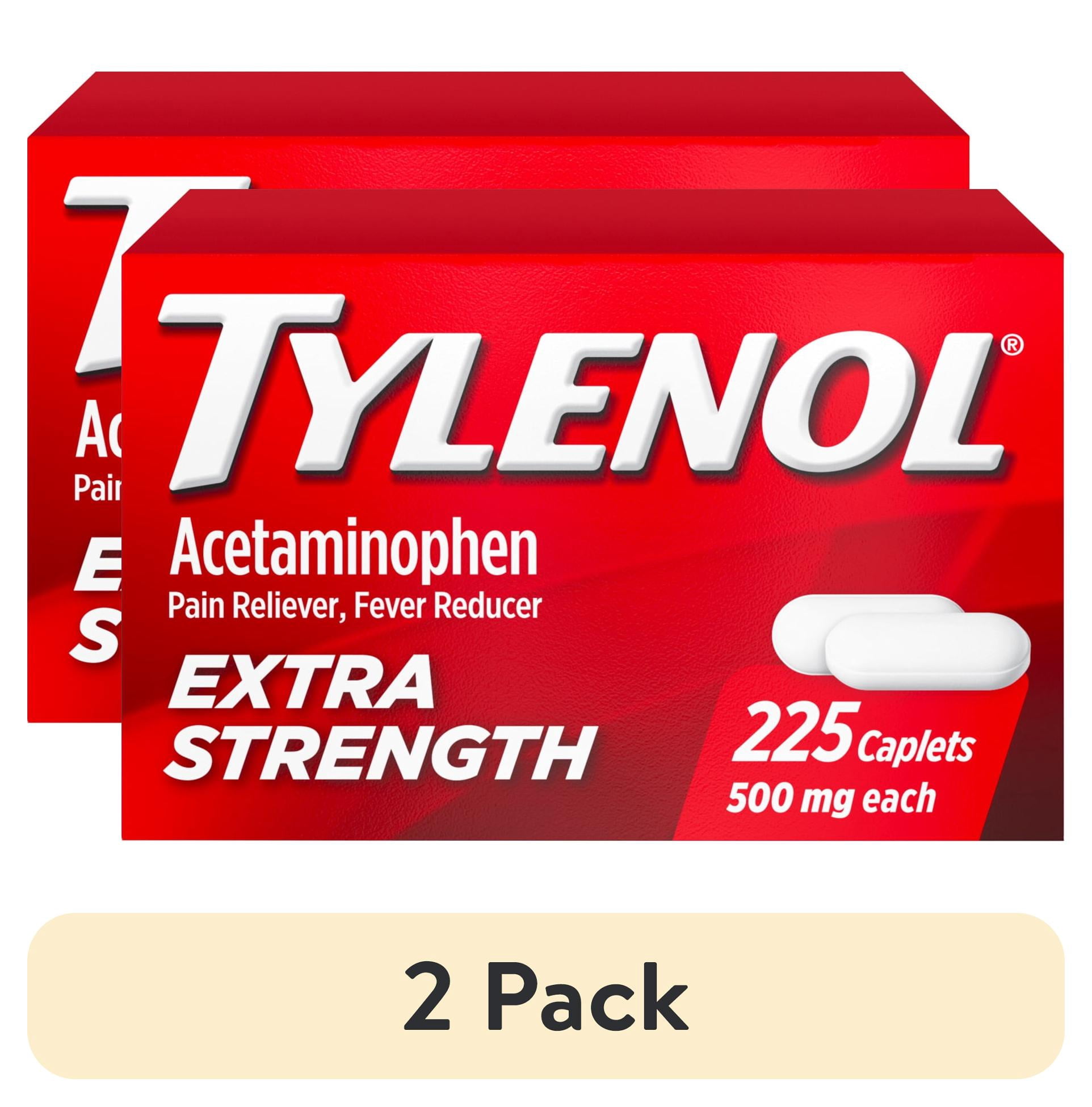 (2 pack) Tylenol Extra Strength Caplets, Fast, Strong Pain Relief, Acetaminophen 500 mg, 225 Count