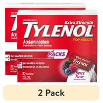 (2 pack) Tylenol Extra Strength Dissolve Packs with Acetaminophen, Berry, 32 Count