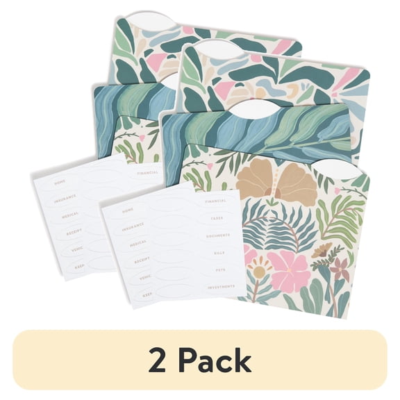 (2 pack) (2 pack) (2 pack) UBrandsFashion File Folders, Set of 9, Folklore Fauna, 1/3-Cut Tabs, Letter Size