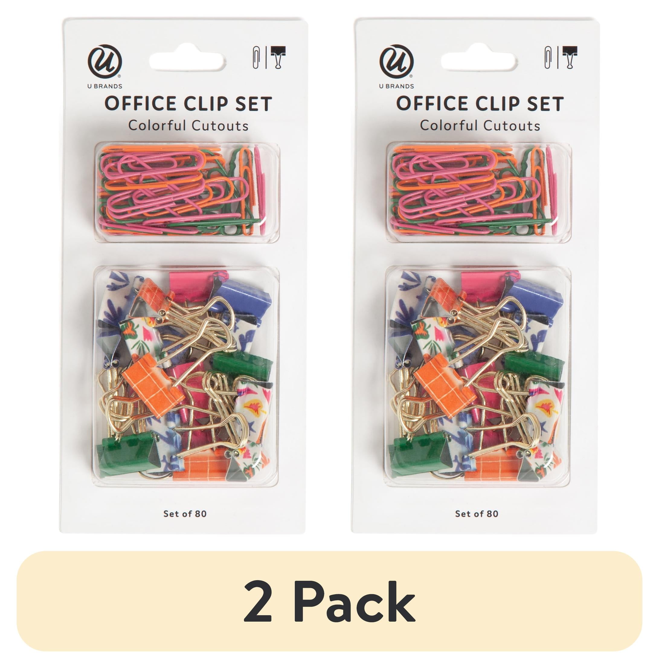 (2 pack) U Brands Office Accessory Kit, 80 Pieces, Multi-Color, Stationery Set