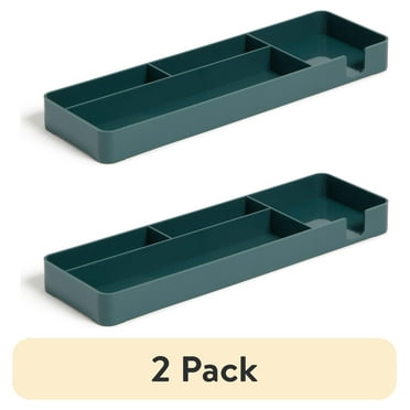 (2 pack) U Brands U-Eco Catchall Tray, 11.4 x 3.4 x 1.1 in., Green, Made of Plant-Based Materials, Desktop Organizer