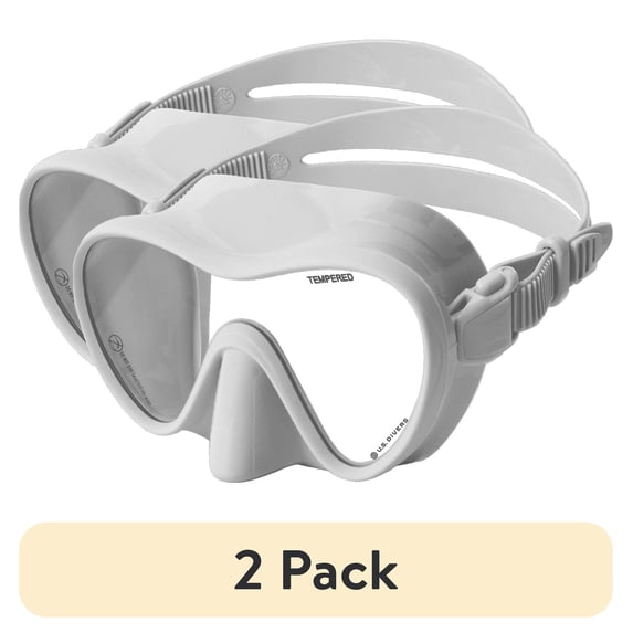 (2 pack) U.S. Divers Adult Tropic Snorkel Mask (White)