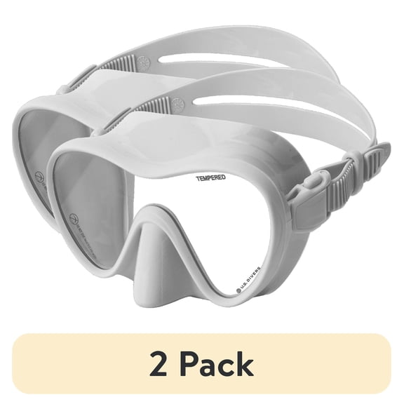 (2 pack) U.S. Divers Adult Tropic Snorkel Mask (White)