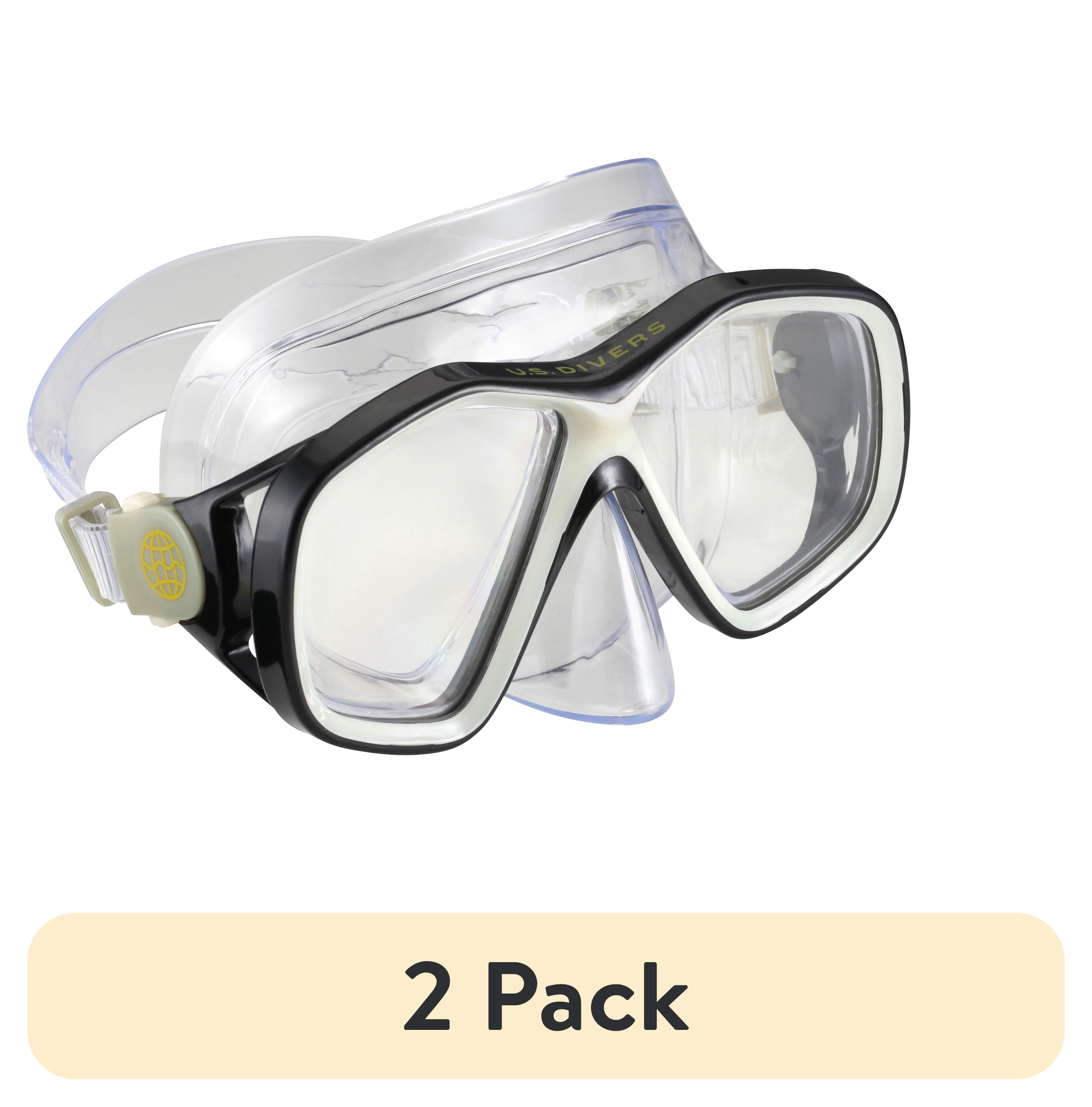 (2 pack) U.S. Divers Playa Adult Snorkeling Combo - Mask and Snorkel Included  (Black & Send)