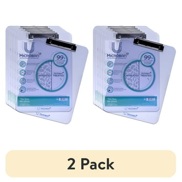 (2 pack) U Style 6pk Antimicrobial Acrylic Clipboard with Microban ®, Clear Acrylic, 6 Pack