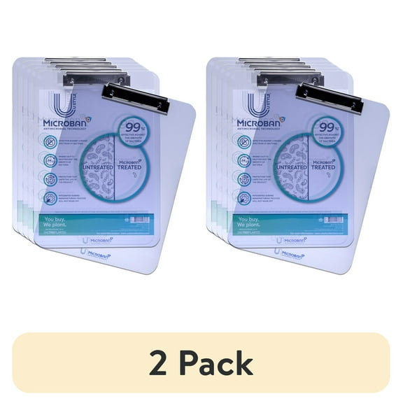 (2 pack) U Style 6pk Antimicrobial Acrylic Clipboard with Microban ®, Clear Acrylic, 6 Pack