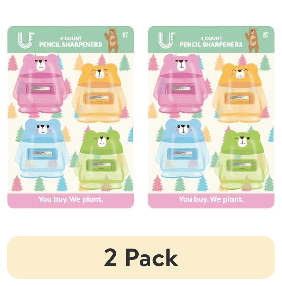(2 pack) U Style Bear-Shaped Pencil Sharpeners, 4 Pack