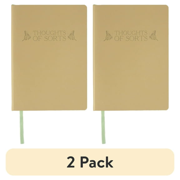 (2 pack) U Style Thoughts of Sorts Soft Cover PU Journal, 5.75" x 8", 120 Sheets, with Ribbon Marker, 5476