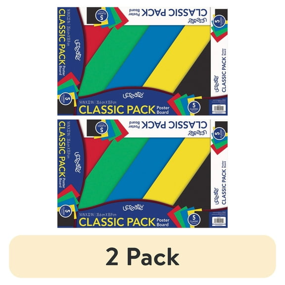 (2 pack) UCreate, PAC5445, Poster Board Package, 5 / Pack, Assorted