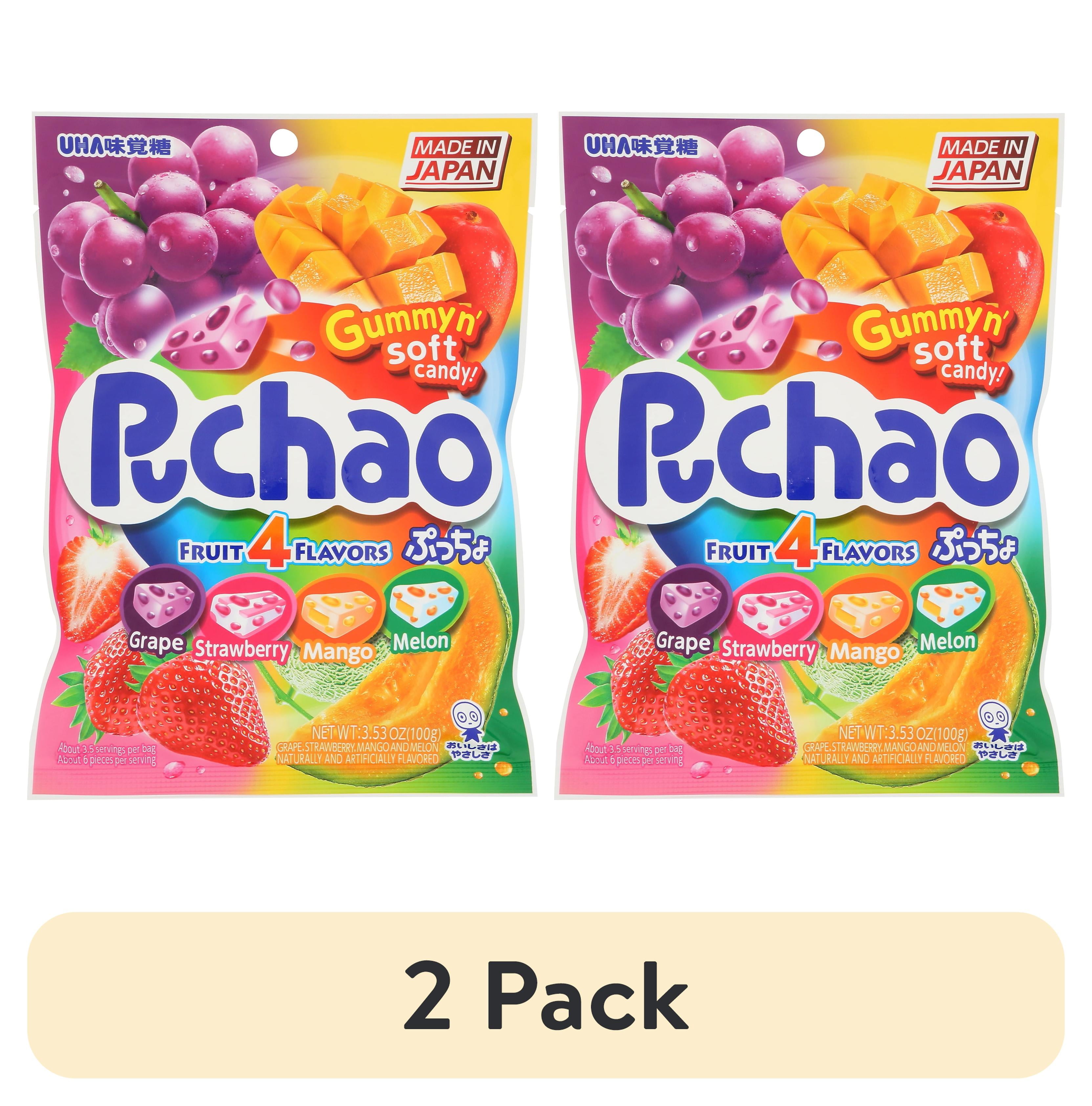 2 pack) UHA Mikakuto Puchao Soft Candy with Gummy Bits, Assorted