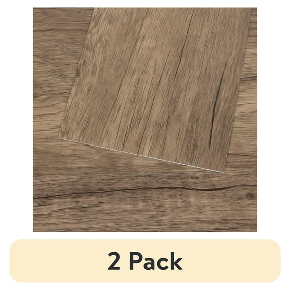 (2 pack) UMIGGEE 35-in x 5.7-in Peel and Stick Flooring Brown Wood Look Floor Tiles 10-Pcs Vinyl Flooring Self-Adhesive Flooring For Kitchen Laminate Flooring Home Decoration (13.8 Sq. ft./Pack)