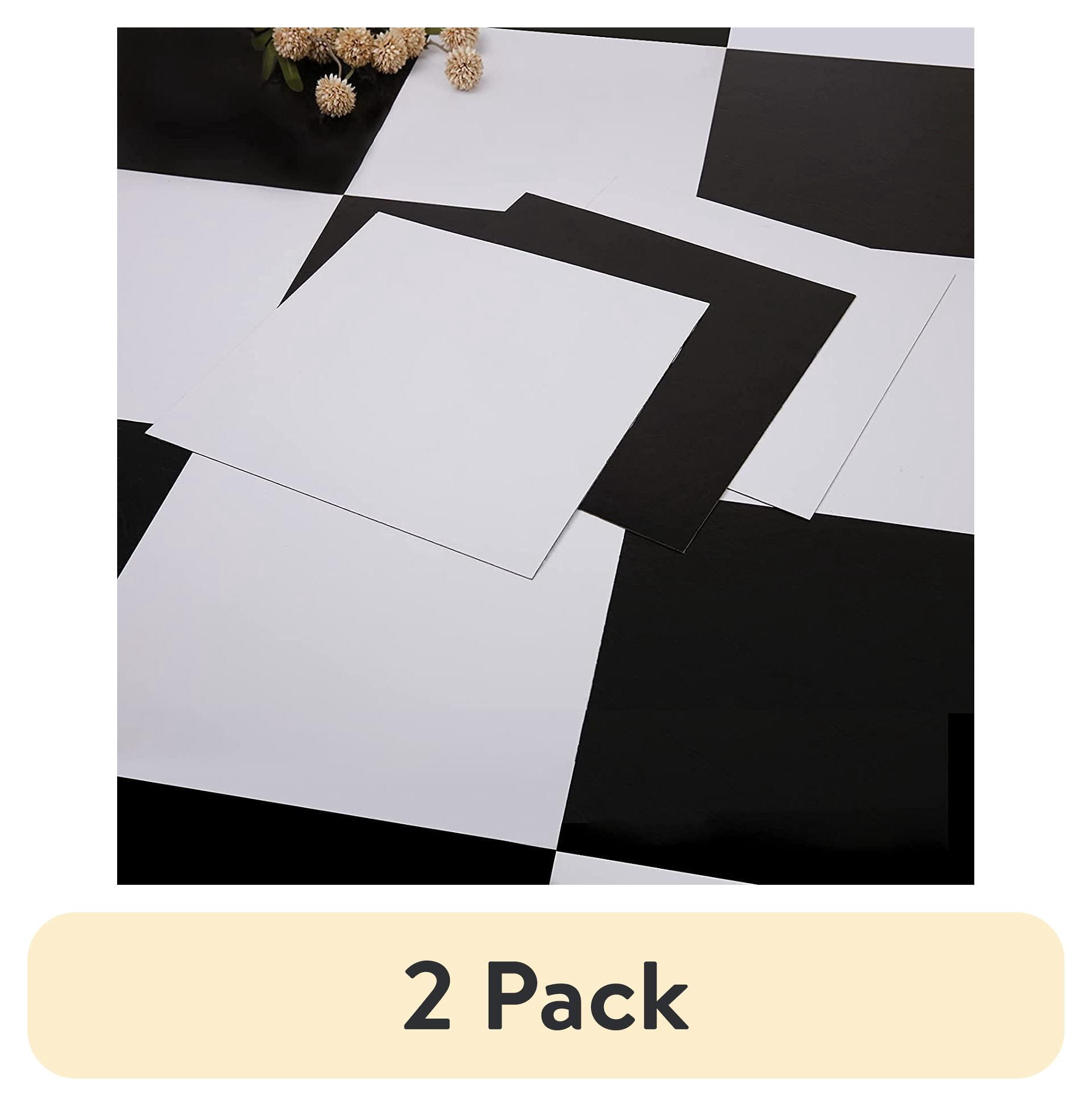 (2 pack) UMIGGEE Black and White Vinyl Flooring 12"x12" (10Pcs/Pack) Peel and Stick Floor Tile/Coverings Easy to Install for Kitchen Living Room (10 sq. ft./Pack, 5 Black and 5 White)