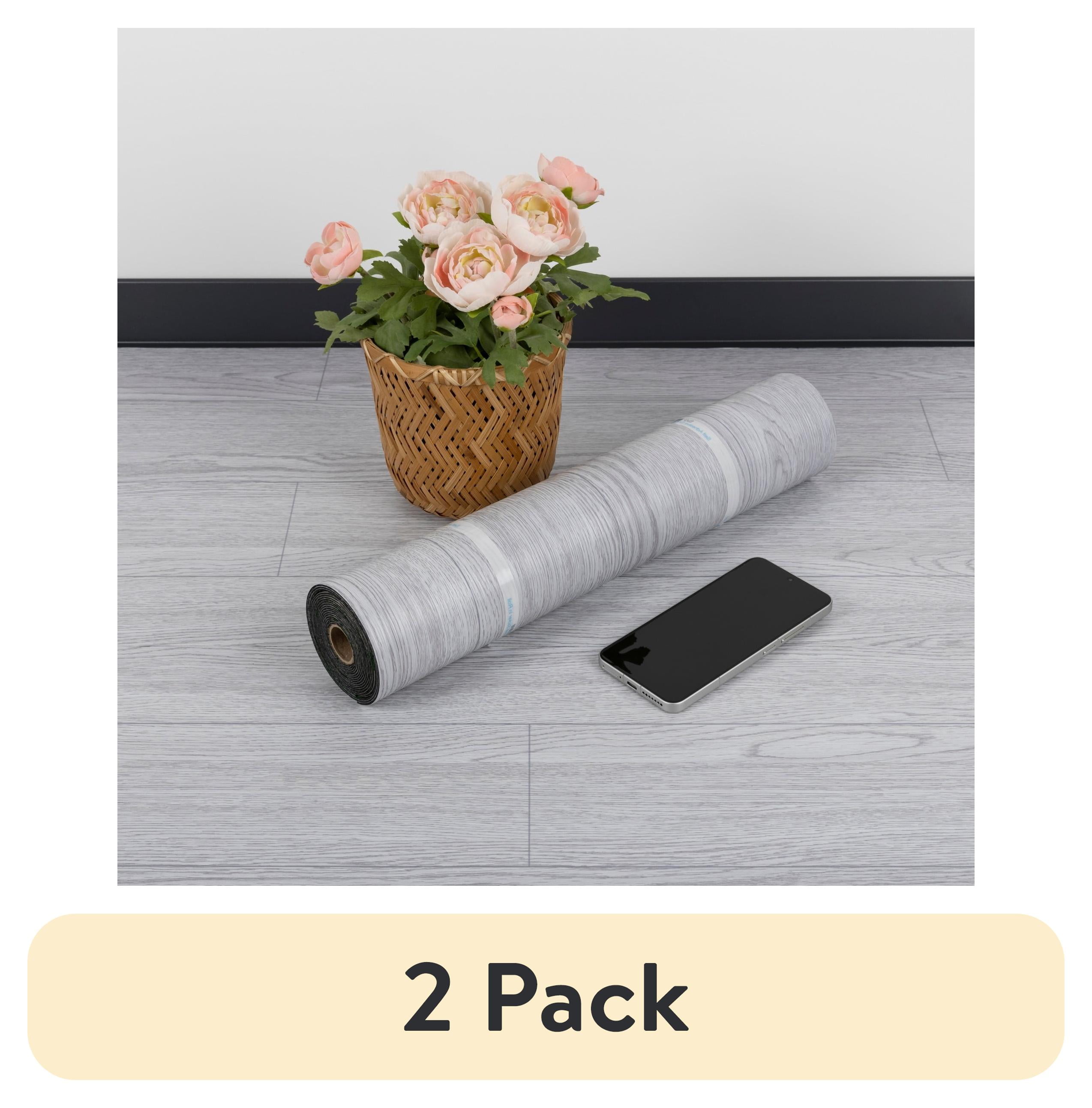 (2 pack) UMIGGEE Gray Peel and Stick Vinyl Flooring Roll 15.7-in x 118-in/12.8 Sq.Ft Thicken Self-Adhesive Vinyl Wood Grain Floor Wear-Resistant Easy DIY Install Home Decor