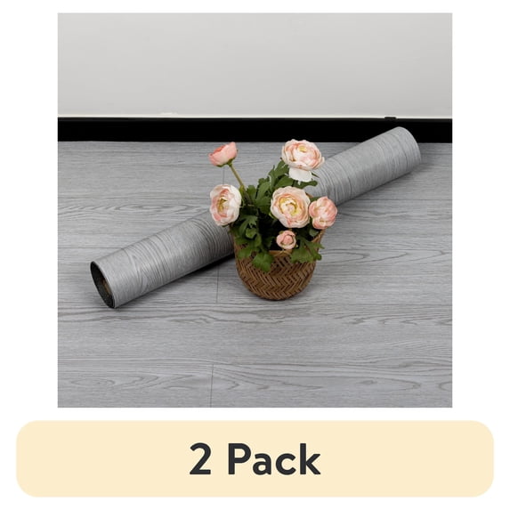 (2 pack) UMIGGEE Gray Peel and Stick Vinyl Flooring Roll 23"x 196"/31 Sq.Ft Thicken Self-Adhesive Vinyl Wood Planks Wear-Resistant Easy DIY Install Home Decor
