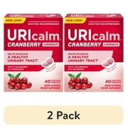 (2 pack) URIcalm Cranberry Urinary Tract Health Supplement, Chewable, Women's Health, Berry Flavor, 40 Count