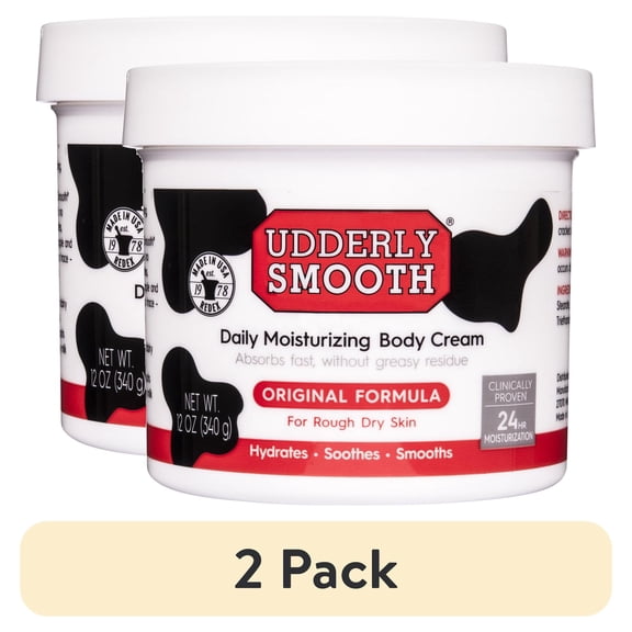 (2 pack) Udderly Smooth Body Cream, 10 oz Jar