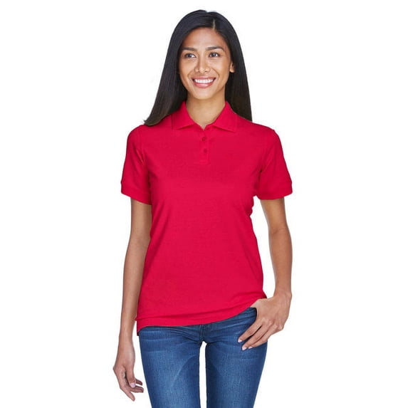 (2 pack) UltraClub Ladies' Classic Piqué Polo - Walmart.com