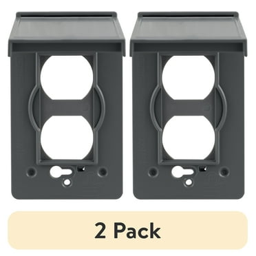(2 pack) UltraPro Outdoor Metal Electrical Outlet Cover, Weather Resistant, 4.9-in