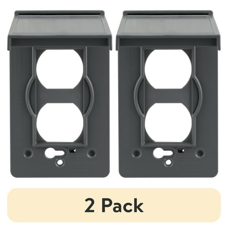 (2 pack) UltraPro Outdoor Metal Electrical Outlet Cover, Weather Resistant, 4.9-in