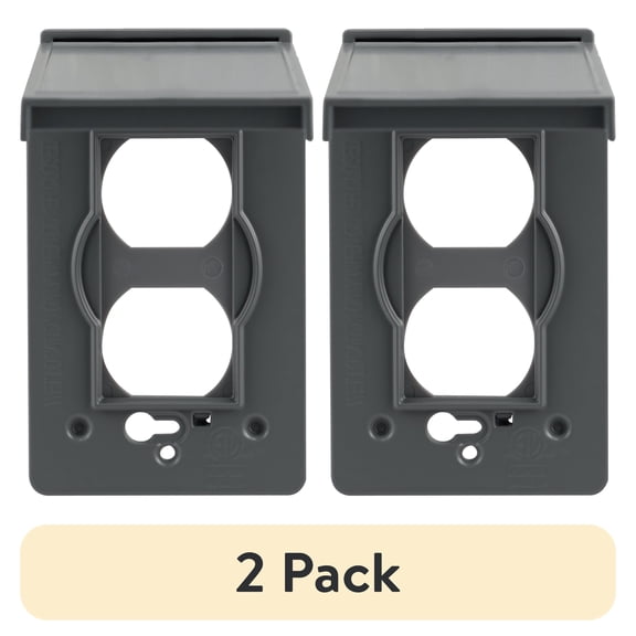 (2 pack) UltraPro Outdoor Metal Electrical Outlet Cover, Weather Resistant, 4.9-in