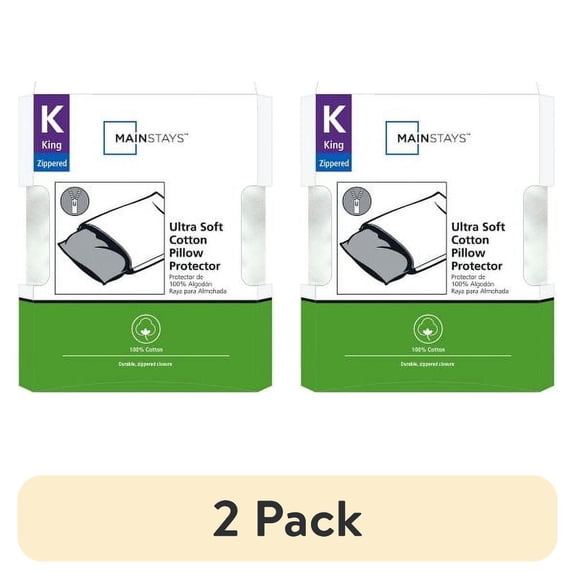 (2 pack) Ultrasoft Cotton Pillow Protector K