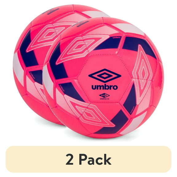 (2 pack) Umbro Ceramica 2.0 Size 5 Beginner and Youth Soccer Ball, Pink