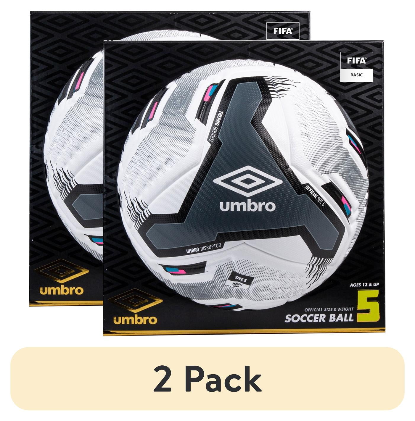 2 pack) Umbro Disruptor Size 5 Soccer Ball for Ages 13 Years and