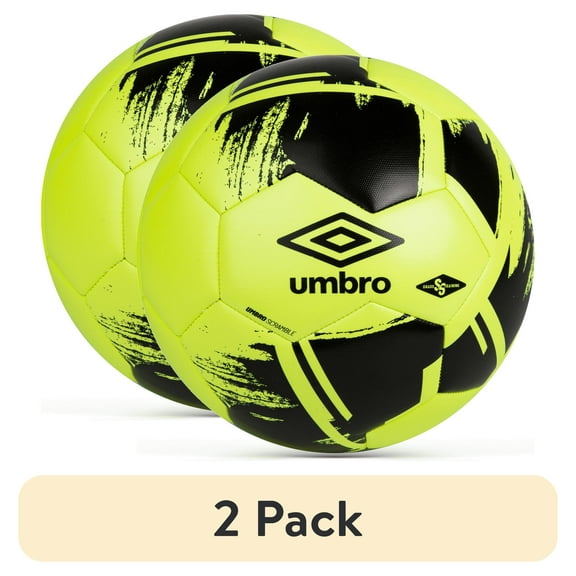 (2 pack) Umbro Scramble Size 5 Training Soccer Ball, Yellow and Black