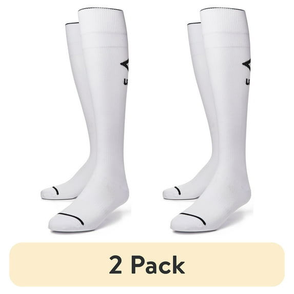 (2 pack) Umbro Youth Boys & Girls Soccer Socks, White 1 Pack