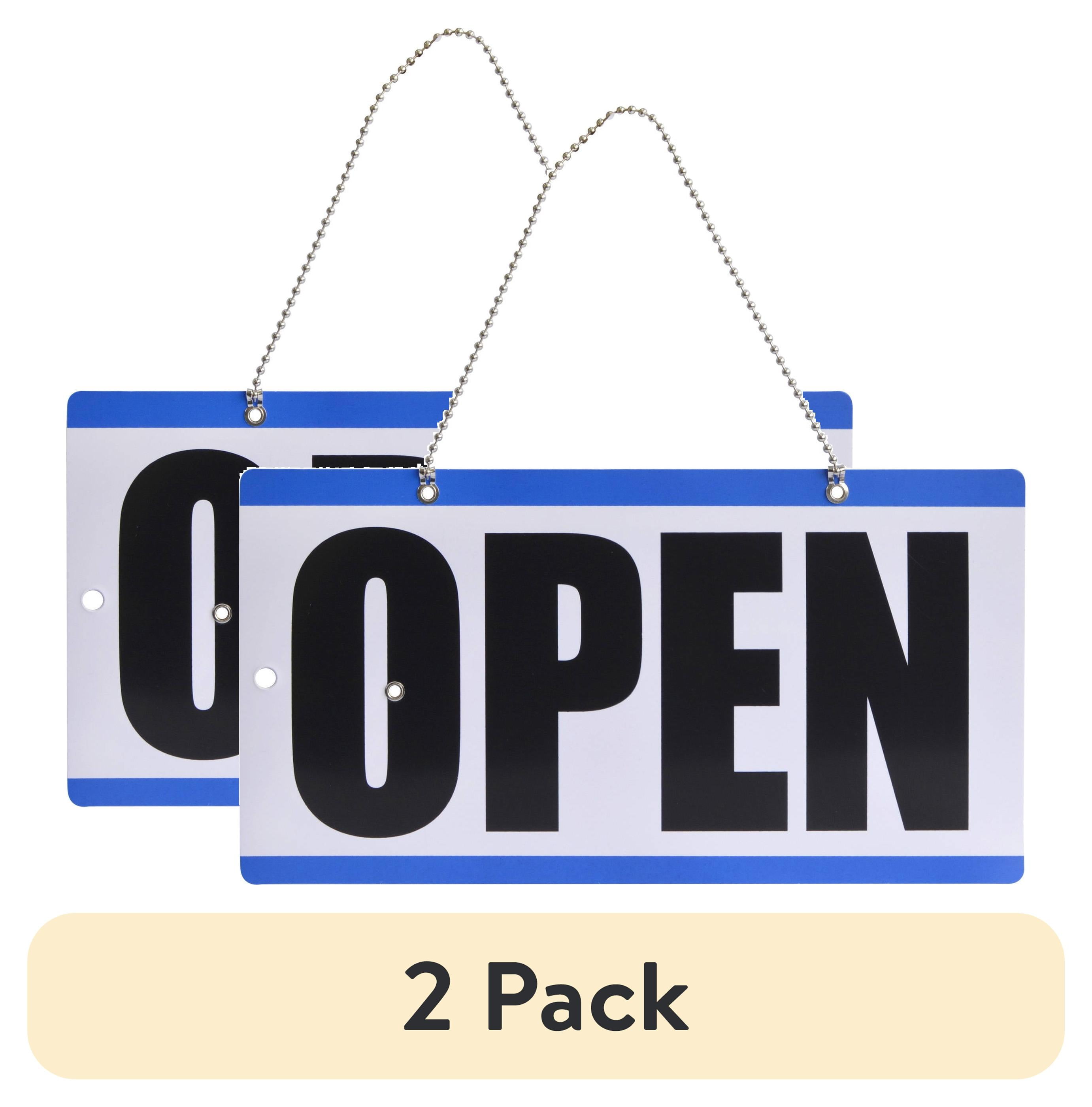 2 pack) Unbranded Durable Plastic Open and Closed Sign with Clock