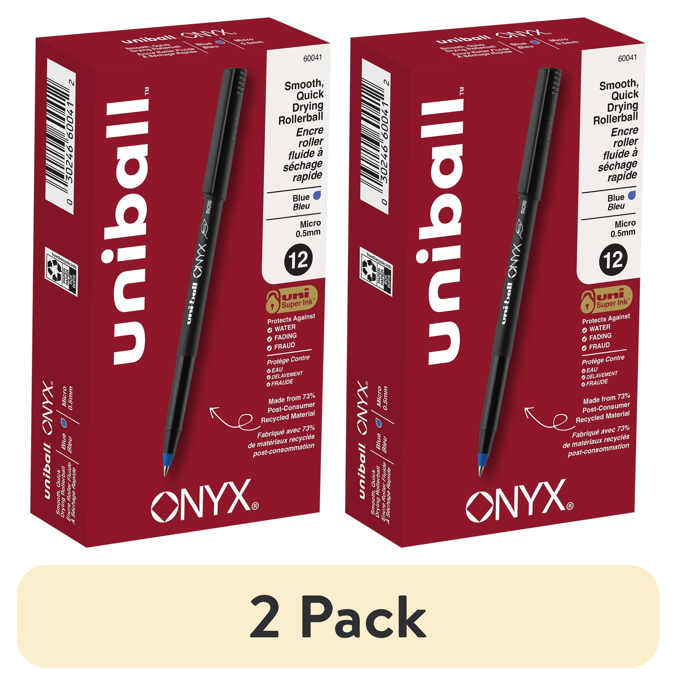 pack) uniball ONYX Rollerball Pens, Micro Point Blue