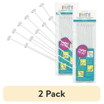 (2 pack) Unique Balloon Sticks & Cups-12 6 Pcs, One Size, White
